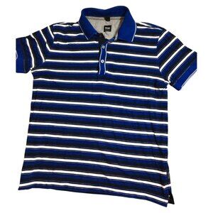 Hugo Boss Men's Striped Polo Shirt Size S Regular Fit Blue/White
